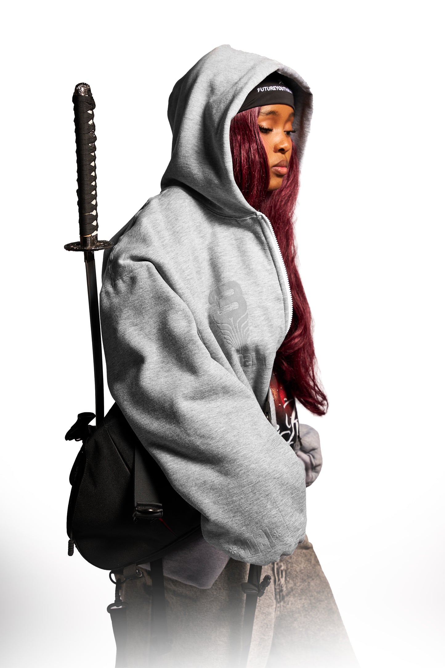 3021 ZIP UP+HEATHER GREY