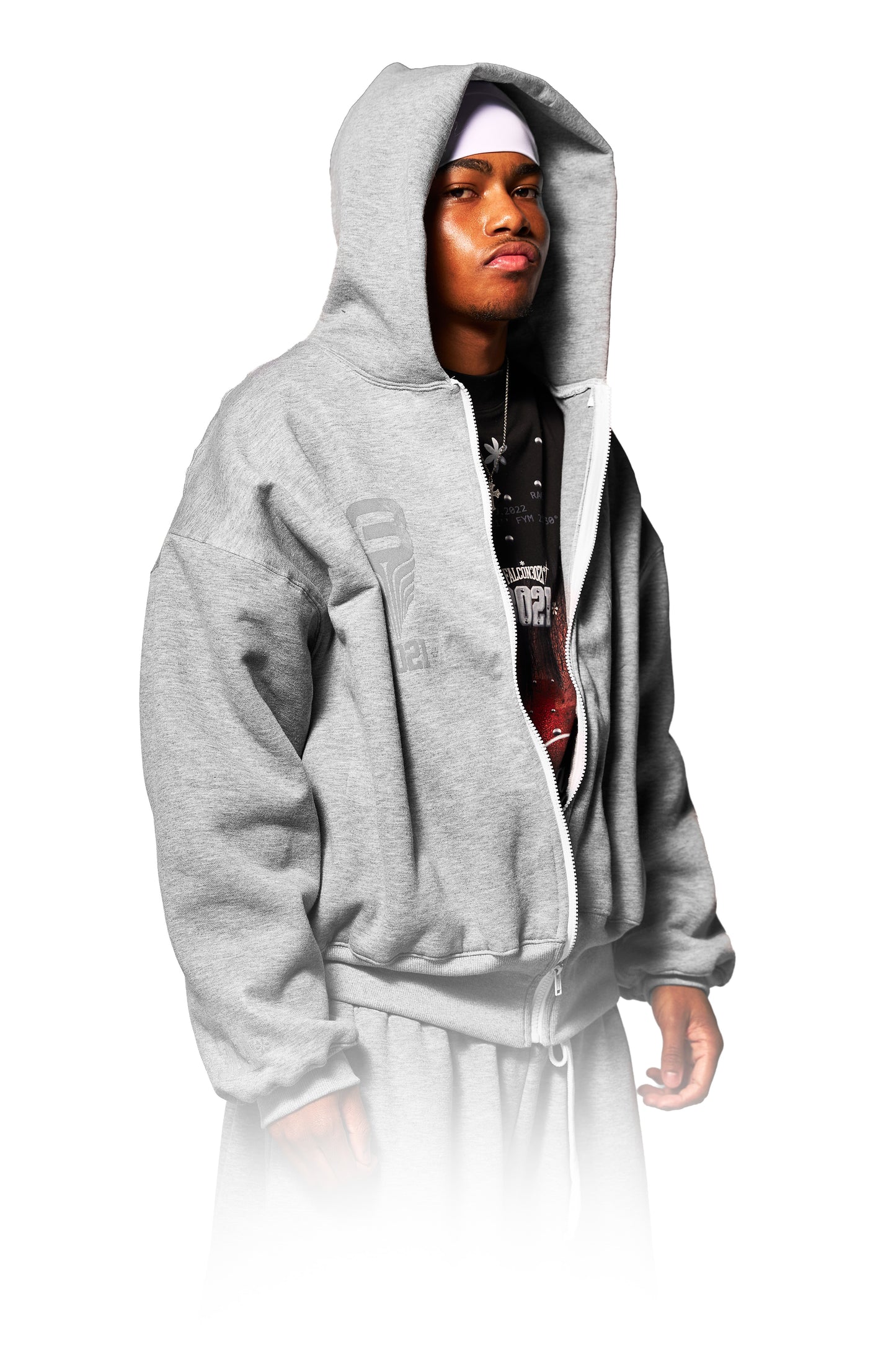 3021 ZIP UP+HEATHER GREY